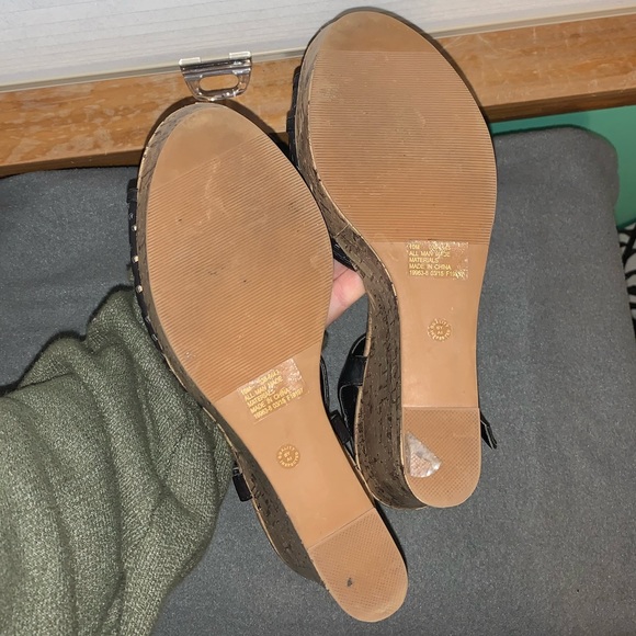 5 inch black & cork wedges size 10 - Picture 4 of 7